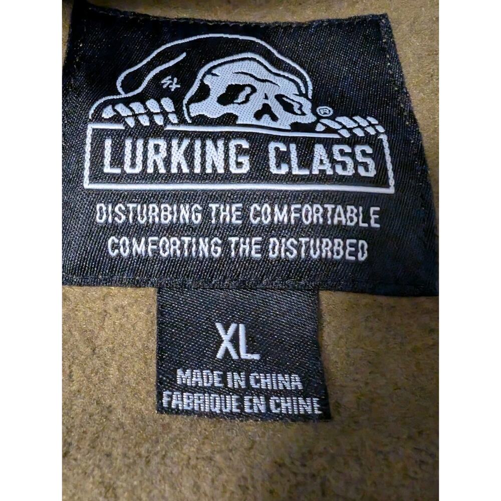 Lurking Class Men's Olive & Black Size XL 1/4 Zip Sweatshirt Skeleton NWOT - Picture 7 of 8